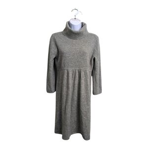 J.Crew Women Wool Cashmere Blend Gray Turtleneck Sweater Dress Long Sleeve M